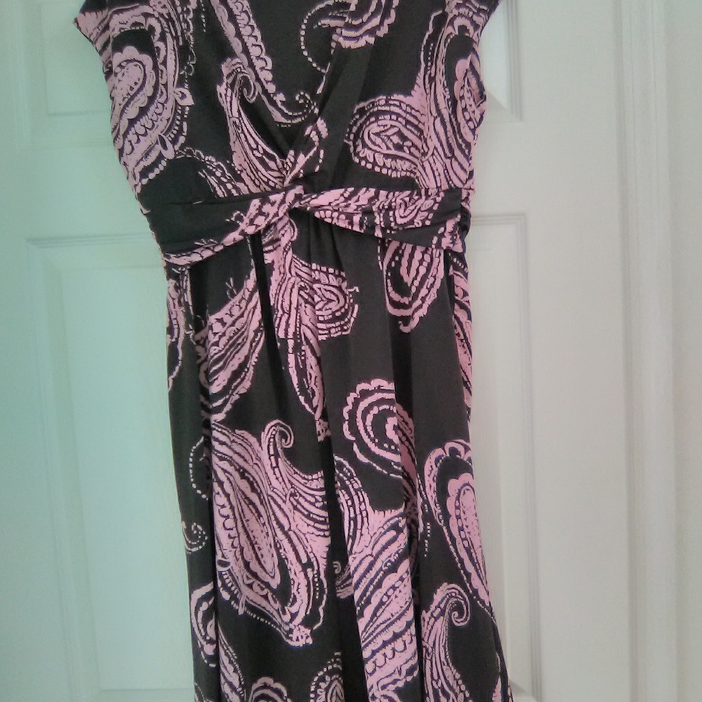Beautiful chocolate brown & pink  casual dress